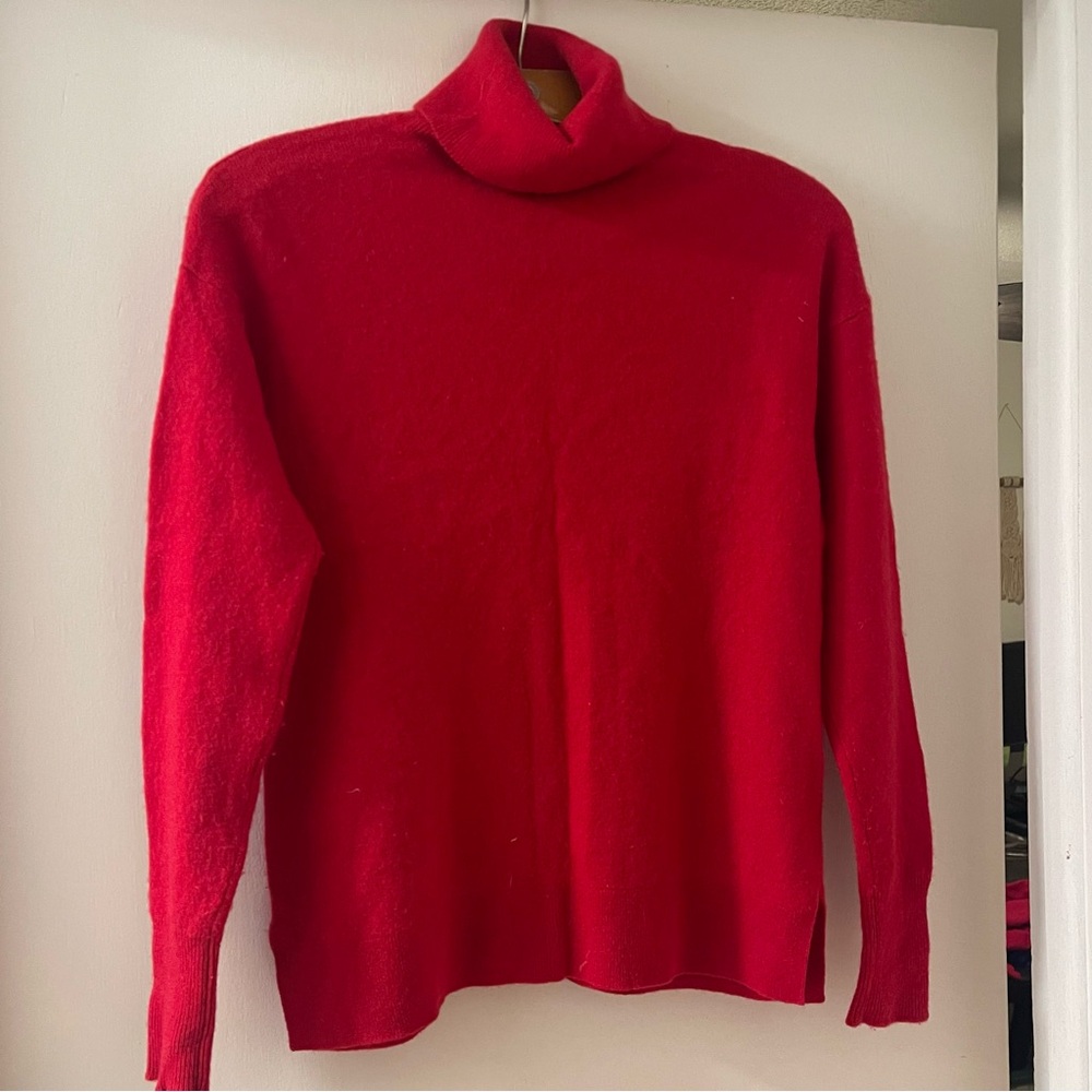 Halogen Red Women's Cashmere Turtle Neck Sweater
